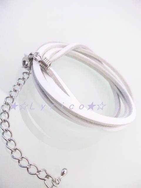 送料無料☆5連ブレス☆ホワイト*本革/R < 男性アクセサリー/時計 送料無料☆5連ブレス☆ホワイト*本革/R < 男性アクセサリー/時計の