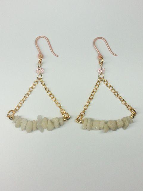 ゴールド半貴石ナチュラル&ローズスワロ樹脂フック☆ < 女性アクセサリー/時計  ゴールド半貴石ナチュラル&ローズスワロ樹脂フック☆ < 女性アクセサリー/時計の