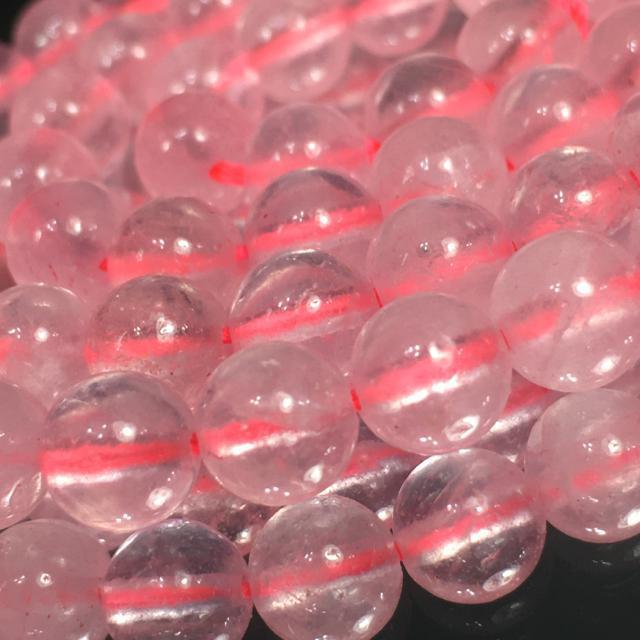 《連材》天然石ローズクォーツ 6.5mm珠 一連 < 女性アクセサリー/時計  《連材》天然石ローズクォーツ 6.5mm珠 一連 < 女性アクセサリー/時計の