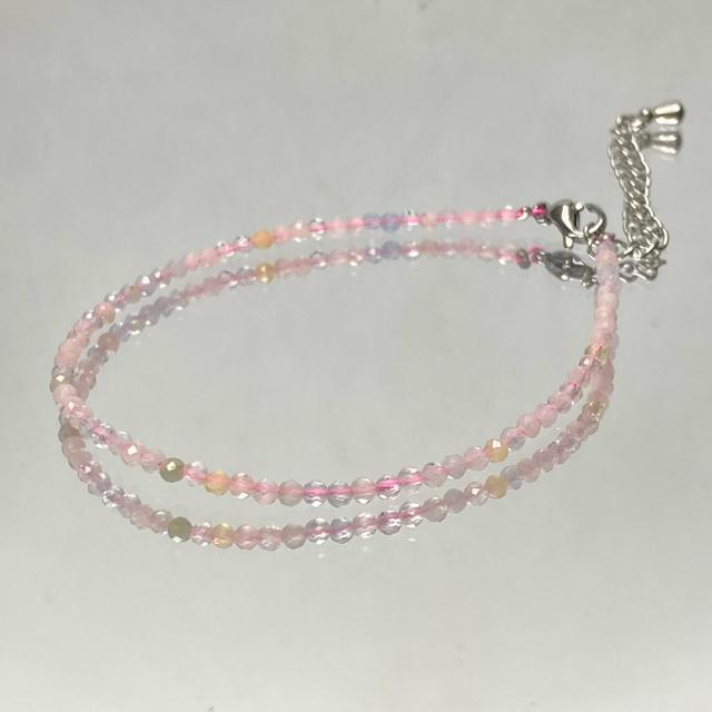 《bracelet》天然石ミックスベリル キラキラ多面カット アジャスター付き < 男性アクセサリー/時計  《bracelet》天然石ミックスベリル キラキラ多面カット アジャスター付き < 男性アクセサリー/時計の