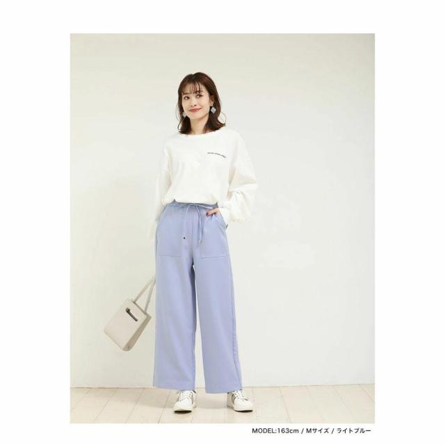 SUNFLOWERドローストリングワイドパンツ M ライトブルー 新品 < 女性ファッション  SUNFLOWERドローストリングワイドパンツ M ライトブルー 新品 < 女性ファッションの