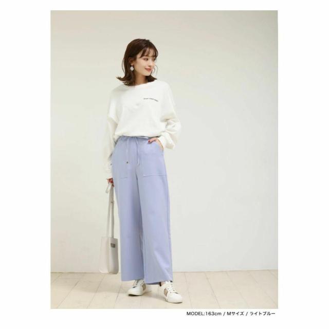 SUNFLOWERドローストリングワイドパンツ M ライトブルー 新品 < 女性ファッション  SUNFLOWERドローストリングワイドパンツ M ライトブルー 新品 < 女性ファッションの