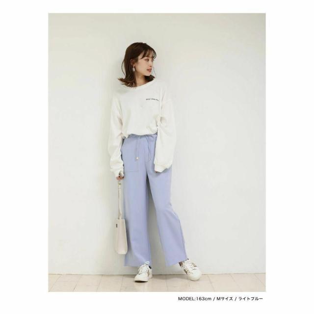 SUNFLOWERドローストリングワイドパンツ M ライトブルー 新品 < 女性ファッション  SUNFLOWERドローストリングワイドパンツ M ライトブルー 新品 < 女性ファッションの