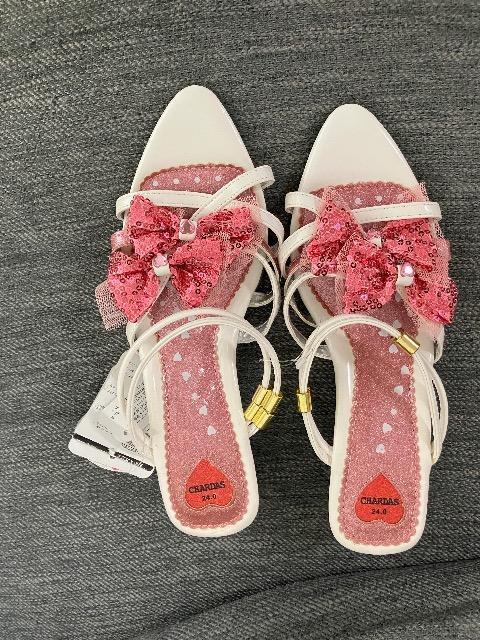 新品未使用 リボンとハートがかわいいサンダル 24p < 女性ファッション  新品未使用 リボンとハートがかわいいサンダル 24p  < 女性ファッションの