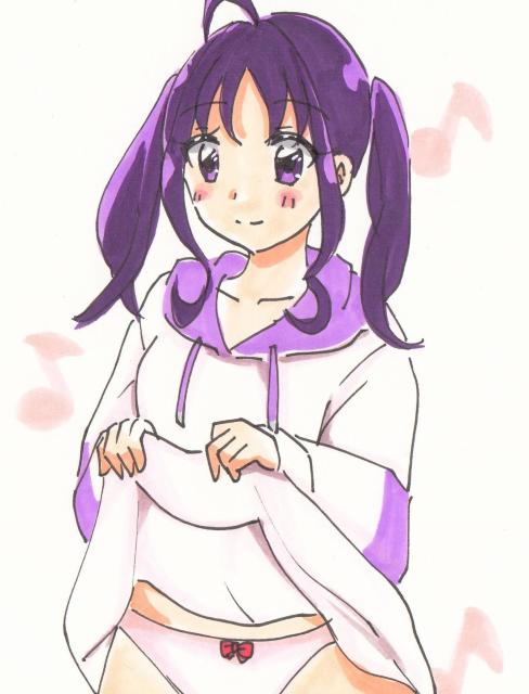 自作イラスト★プリキュア 紫雨こころ たくし上げ♪ < アニメ/コミック/キャラクター  自作イラスト★プリキュア 紫雨こころ たくし上げ♪ < アニメ/コミック/キャラクターの