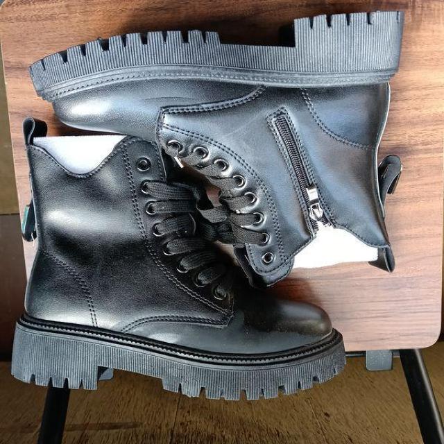 新品 22.5cm レディース ブーツ ブラック 厚底 シューズ ショートブーツ < 女性ファッション 新品 22.5cm レディース ブーツ ブラック 厚底 シューズ ショートブーツ < 女性ファッションの