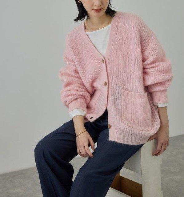 niko and…カーデ★ゆったりデザインのピンクカーディガン < ブランド niko and…カーデ★ゆったりデザインのピンクカーディガン < ブランドの