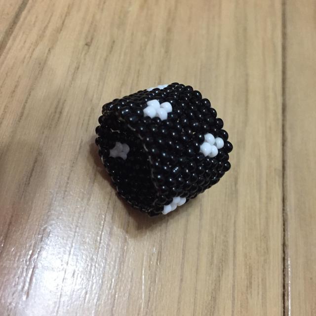 白黒ビーズリング 男女兼用 < 女性ファッション  白黒ビーズリング 男女兼用 < 女性ファッションの
