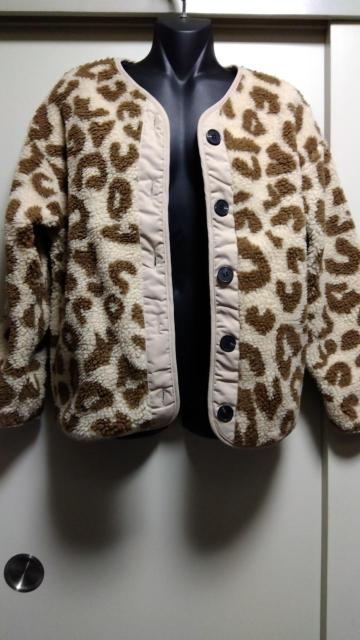 ☆DAY CLOSETドロップショルダーヒョウ柄ボアジャケット☆レオパードS〜M < 女性ファッション  ☆DAY CLOSETドロップショルダーヒョウ柄ボアジャケット☆レオパードS〜M  < 女性ファッションの
