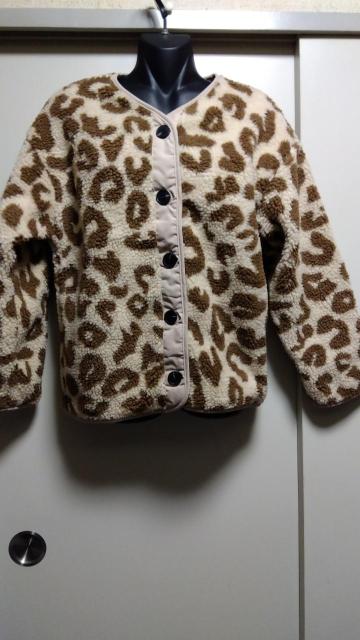 ☆DAY CLOSETドロップショルダーヒョウ柄ボアジャケット☆レオパードS〜M < 女性ファッション  ☆DAY CLOSETドロップショルダーヒョウ柄ボアジャケット☆レオパードS〜M < 女性ファッションの
