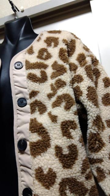 ☆DAY CLOSETドロップショルダーヒョウ柄ボアジャケット☆レオパードS〜M < 女性ファッション  ☆DAY CLOSETドロップショルダーヒョウ柄ボアジャケット☆レオパードS〜M < 女性ファッションの