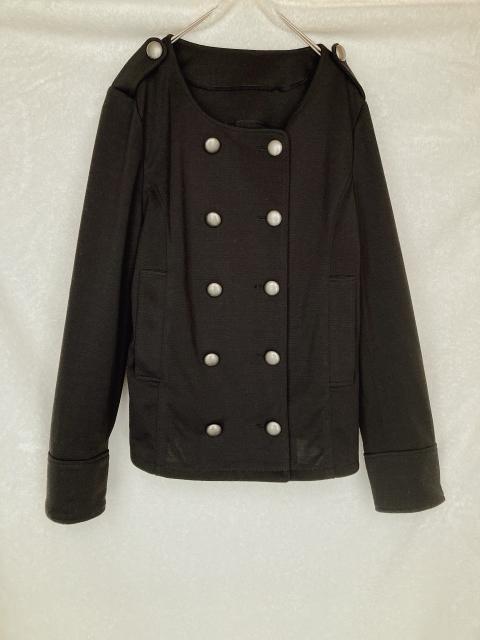 tesera ダブルブレスト ノーカラージャケット L カジュアル ナポレオン風 N2m < 女性ファッション  tesera ダブルブレスト ノーカラージャケット L カジュアル ナポレオン風 N2m  < 女性ファッションの