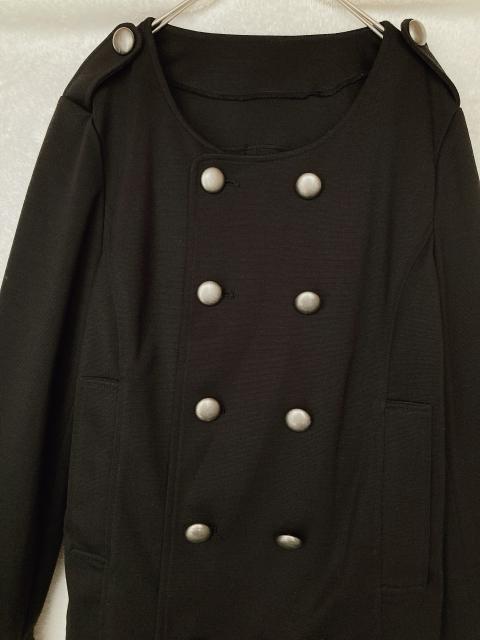 tesera ダブルブレスト ノーカラージャケット L カジュアル ナポレオン風 N2m < 女性ファッション  tesera ダブルブレスト ノーカラージャケット L カジュアル ナポレオン風 N2m < 女性ファッションの