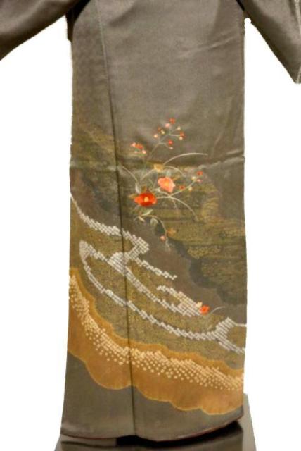 【最高級】美品 金彩 絞り シシュウ 花柄 1つ紋 クリーニング済 訪問着 身丈158cm 裄丈66cm T3548 < 女性ファッション  【最高級】美品 金彩 絞り シシュウ 花柄 1つ紋 クリーニング済 訪問着 身丈158cm 裄丈66cm T3548 < 女性ファッションの