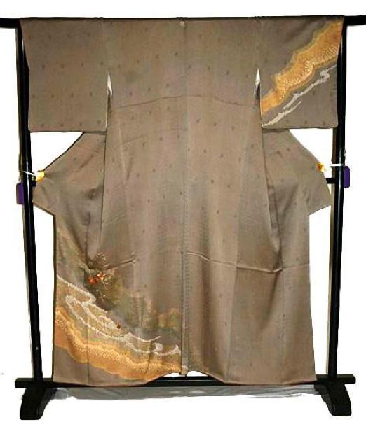 【最高級】美品 金彩 絞り シシュウ 花柄 1つ紋 クリーニング済 訪問着 身丈158cm 裄丈66cm T3548 < 女性ファッション  【最高級】美品 金彩 絞り シシュウ 花柄 1つ紋 クリーニング済 訪問着 身丈158cm 裄丈66cm T3548 < 女性ファッションの