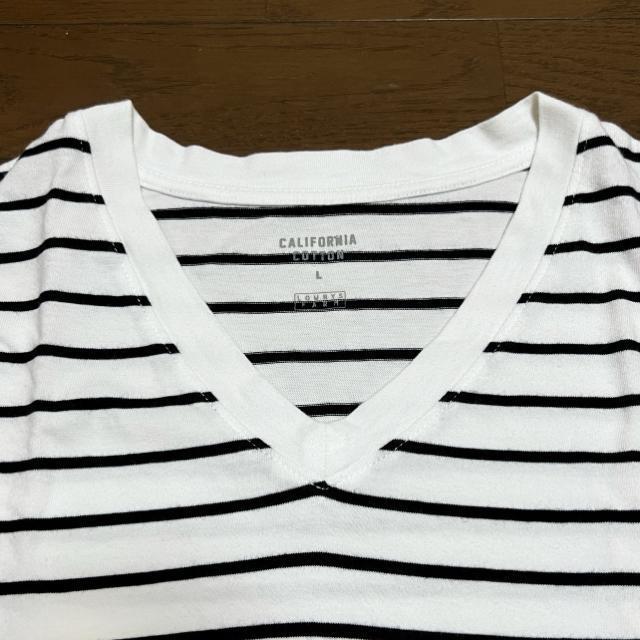 【used】ボーダー柄カリフォルニアコットン半袖Tシャツ/ローリーズファーム/L < 女性ファッション 【used】ボーダー柄カリフォルニアコットン半袖Tシャツ/ローリーズファーム/L < 女性ファッションの