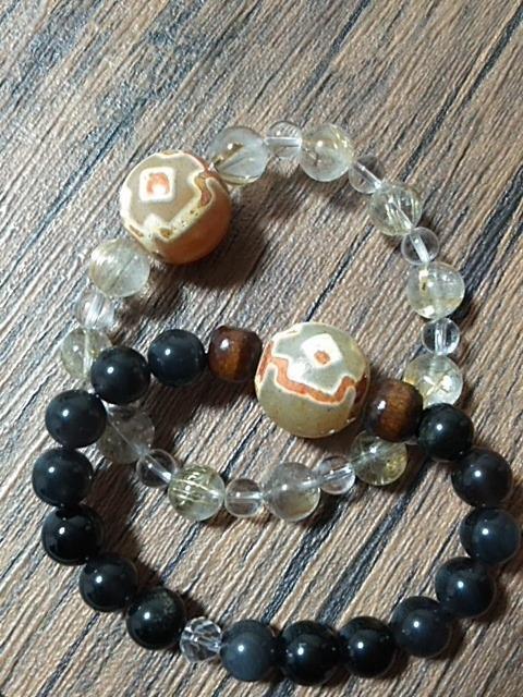 金針ルチルと天珠のブレスレット < 女性アクセサリー/時計  金針ルチルと天珠のブレスレット < 女性アクセサリー/時計の