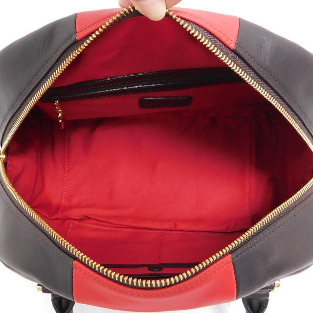 1000円美品 Kitamura キタムラ ボストンバッグ ハンドバッグ レザー 濃茶&赤 < ブランド 1000円美品 Kitamura キタムラ ボストンバッグ ハンドバッグ レザー 濃茶&赤 < ブランドの