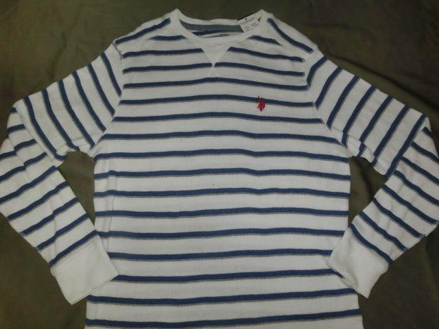 【US.POLO.ASSN.】薄手ニット素材 ボーダー柄セーターUS M < 男性ファッション  【US.POLO.ASSN.】薄手ニット素材 ボーダー柄セーターUS M  < 男性ファッションの