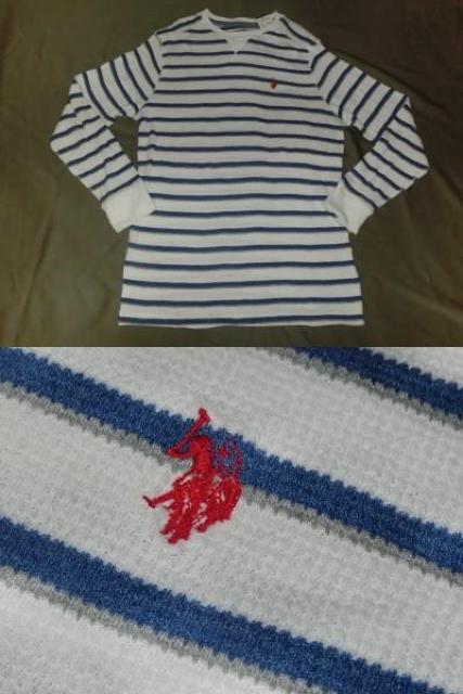 【US.POLO.ASSN.】薄手ニット素材 ボーダー柄セーターUS M < 男性ファッション  【US.POLO.ASSN.】薄手ニット素材 ボーダー柄セーターUS M < 男性ファッションの