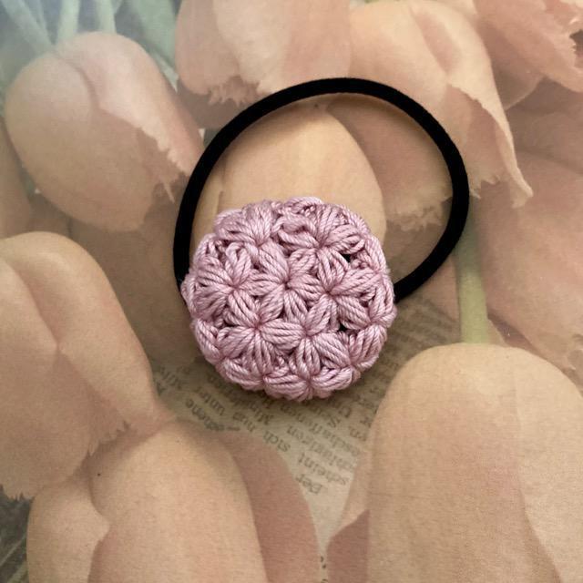 ハンドメイド♪レース編み リフ編みモチーフヘアゴム < 女性ファッション  ハンドメイド♪レース編み リフ編みモチーフヘアゴム  < 女性ファッションの