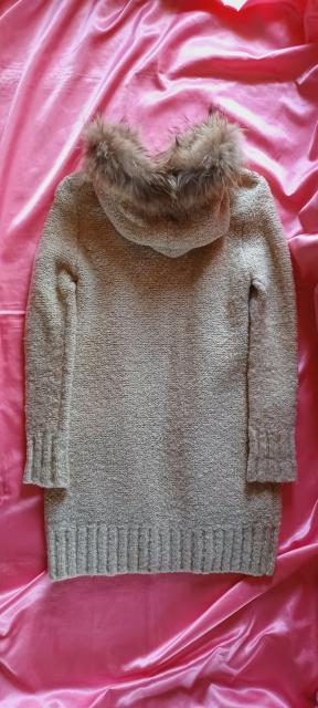 J.FERRYジェイフェリーお洒落可愛いベージュふわふわリアルファー暖かインナー中綿キルティングフーディーニットコートカーディガン < 女性ファッション  J.FERRYジェイフェリーお洒落可愛いベージュふわふわリアルファー暖かインナー中綿キルティングフーディーニットコートカーディガン < 女性ファッションの