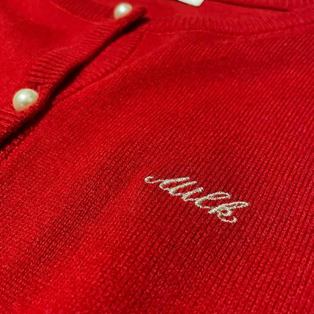 MILK ワンポイント 刺繍 長袖 ニット カーディガン < ブランド MILK ワンポイント 刺繍 長袖 ニット カーディガン < ブランドの