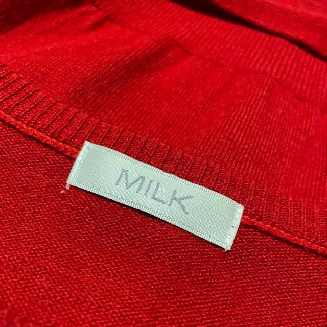 MILK ワンポイント 刺繍 長袖 ニット カーディガン < ブランド MILK ワンポイント 刺繍 長袖 ニット カーディガン < ブランドの
