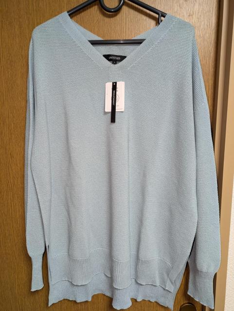 アンタイトル昨季新品ライトブルー長袖Vネックニット大きいサイズ411号12号ざっくりカットソー春秋ニット < ブランド  アンタイトル昨季新品ライトブルー長袖Vネックニット大きいサイズ411号12号ざっくりカットソー春秋ニット  < ブランドの