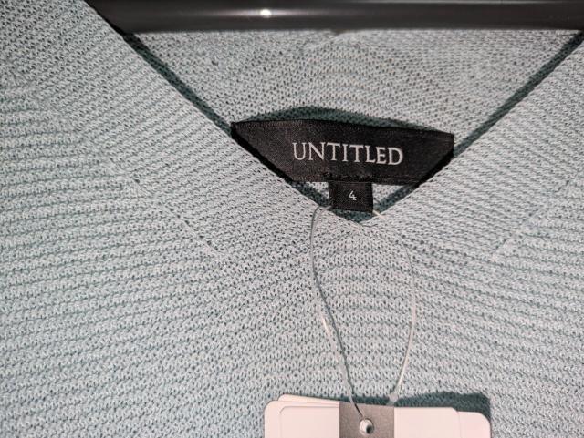 アンタイトル昨季新品ライトブルー長袖Vネックニット大きいサイズ411号12号ざっくりカットソー春秋ニット < ブランド  アンタイトル昨季新品ライトブルー長袖Vネックニット大きいサイズ411号12号ざっくりカットソー春秋ニット < ブランドの