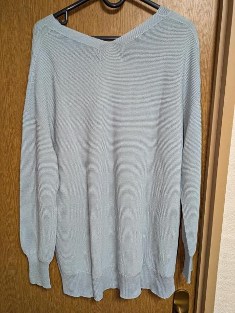アンタイトル昨季新品ライトブルー長袖Vネックニット大きいサイズ411号12号ざっくりカットソー春秋ニット < ブランド  アンタイトル昨季新品ライトブルー長袖Vネックニット大きいサイズ411号12号ざっくりカットソー春秋ニット < ブランドの