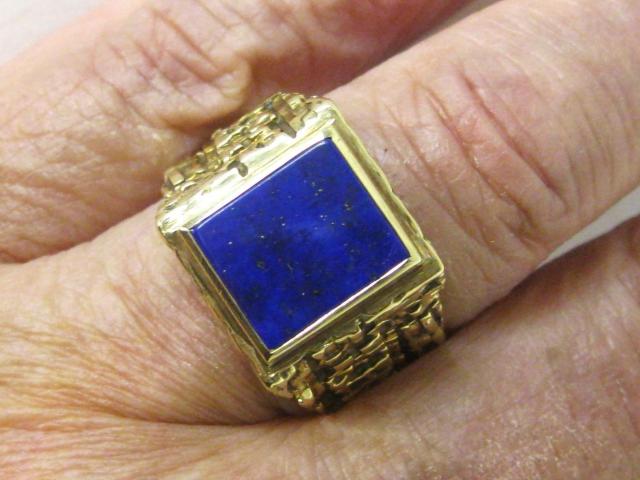 極美品 男女兼用 585 K14 14金リング指輪 印台 ラピスラズリー #19 < 女性アクセサリー/時計 極美品 男女兼用 585 K14 14金リング指輪 印台 ラピスラズリー #19 < 女性アクセサリー/時計の