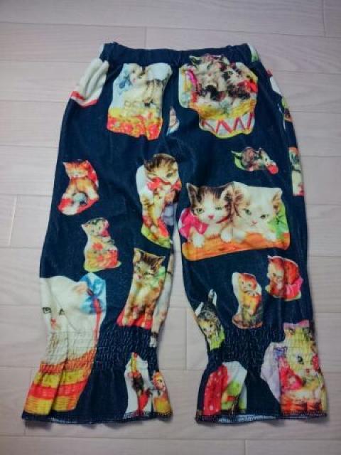 ●ムチャチャ● ネコ柄転写プリ パイル生地パンツ M < ブランド ●ムチャチャ● ネコ柄転写プリ パイル生地パンツ M < ブランドの