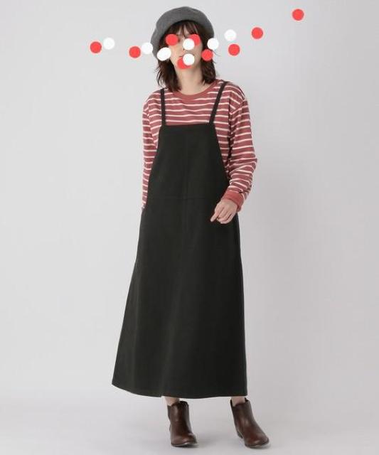 …studio CLIP… エプロン ジャンパースカート 新品 black < ブランド …studio CLIP… エプロン ジャンパースカート 新品 black < ブランドの