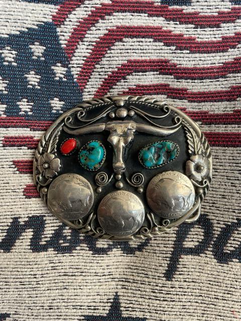 美品 ヴィンテージ インディアンジュエリー ナバホ族 バックル ベルト ターコイズ サンゴ バッファロー old 5セントコイン < 男性ファッション 美品 ヴィンテージ インディアンジュエリー ナバホ族 バックル ベルト ターコイズ サンゴ バッファロー old 5セントコイン < 男性ファッションの