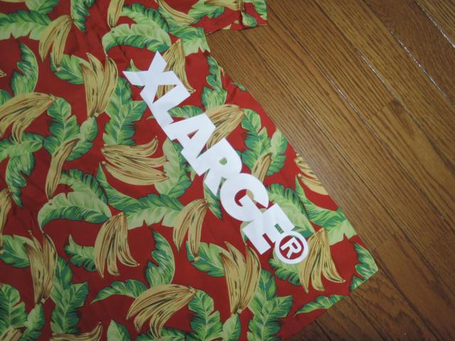 新品 XLARGE エクストララージ アロハシャツ M 赤 バナナ柄 ロゴ レーヨン SS LOGO PRINT BANANA < ブランド  新品 XLARGE エクストララージ アロハシャツ M 赤 バナナ柄 ロゴ レーヨン SS LOGO PRINT BANANA < ブランドの