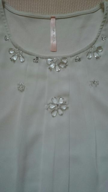 Flor by Rew de Rew☆クリアビジューシフォントップス★フレアスリーブ☆ < ブランド  Flor by Rew de Rew☆クリアビジューシフォントップス★フレアスリーブ☆ < ブランドの