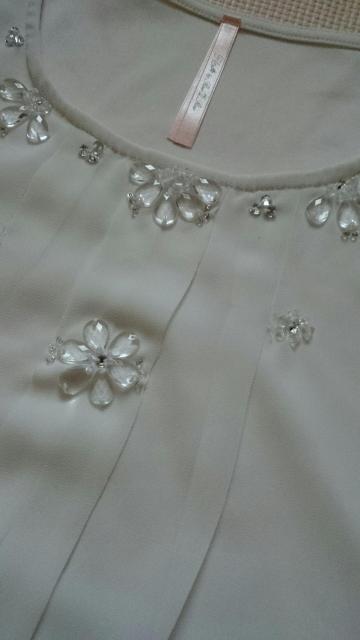 Flor by Rew de Rew☆クリアビジューシフォントップス★フレアスリーブ☆ < ブランド  Flor by Rew de Rew☆クリアビジューシフォントップス★フレアスリーブ☆ < ブランドの