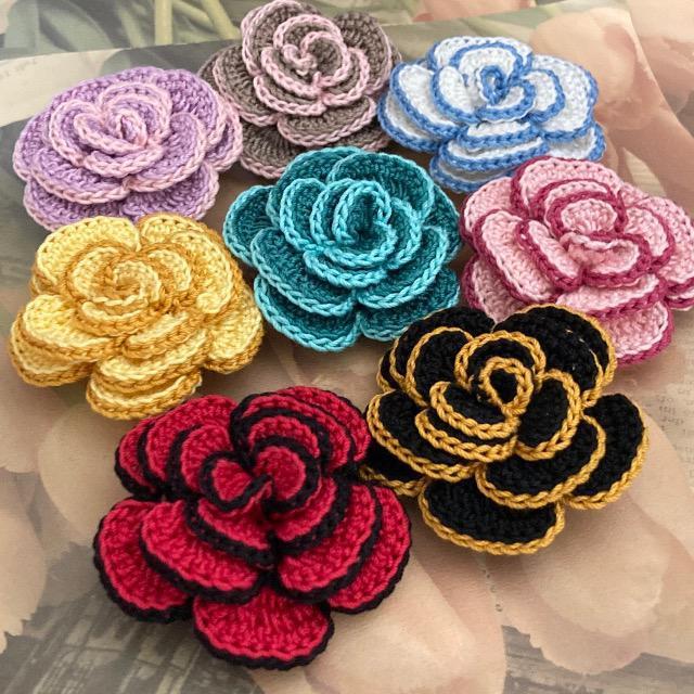 ハンドメイド♪レース編み 薔薇風お花モチーフのブローチ < 女性ファッション  ハンドメイド♪レース編み 薔薇風お花モチーフのブローチ < 女性ファッションの