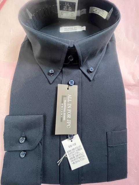 LLサイズ!高貴紳士的!形態安定!男際立つ!男の濃紺色合い!長袖!ボタンダウンワイシャツ!新品! < 男性ファッション  LLサイズ!高貴紳士的!形態安定!男際立つ!男の濃紺色合い!長袖!ボタンダウンワイシャツ!新品! < 男性ファッションの