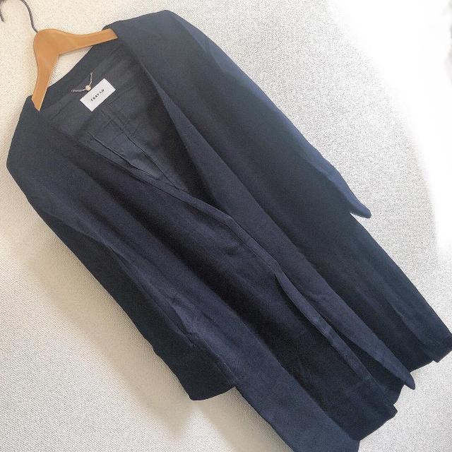 ◆FRAY I.D/フレイアイディー◆ダンボールニットコート★ネイビー1*美品♪秋コーデ < ブランド  ◆FRAY I.D/フレイアイディー◆ダンボールニットコート★ネイビー1*美品♪秋コーデ < ブランドの