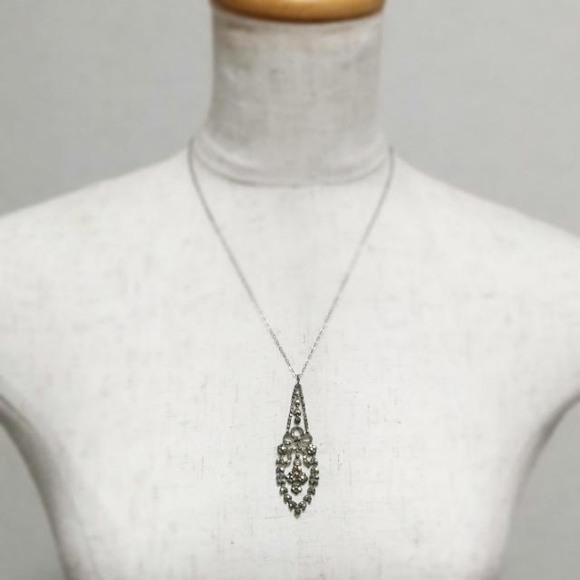 1850’s~60’s キラキラ 西洋アンティーク マーカサイト リボン花トップ【ペンダントトップのみ】 < 女性アクセサリー/時計  1850’s~60’s キラキラ 西洋アンティーク マーカサイト リボン花トップ【ペンダントトップのみ】 < 女性アクセサリー/時計の