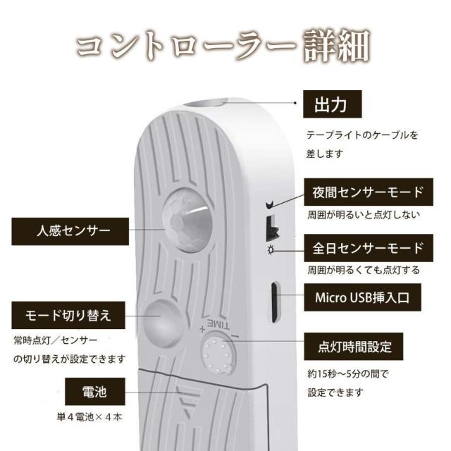 *人感センサー★ 3m テープライト 2way給電 電球色 < 家電/AV  *人感センサー★ 3m テープライト 2way給電 電球色 < 家電/AVの