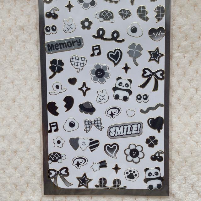 新品 モノクロデザイン パンダ シール ステッカー デコ コラージュ 素材 シール帳 N2m < インテリア/ライフ 新品 モノクロデザイン パンダ シール ステッカー デコ コラージュ 素材 シール帳 N2m < インテリア/ライフの
