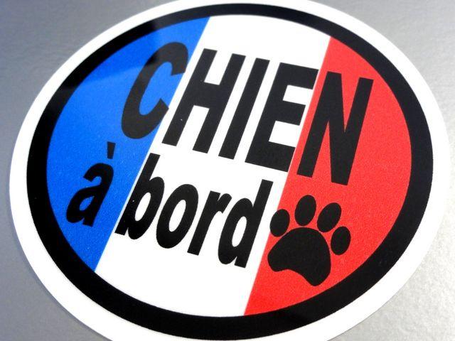 CHIEN a bord/DOG in CARフランス語ステッカー●犬がのってます < ペット/手芸/園芸 CHIEN a bord/DOG in CARフランス語ステッカー●犬がのってます < ペット/手芸/園芸の