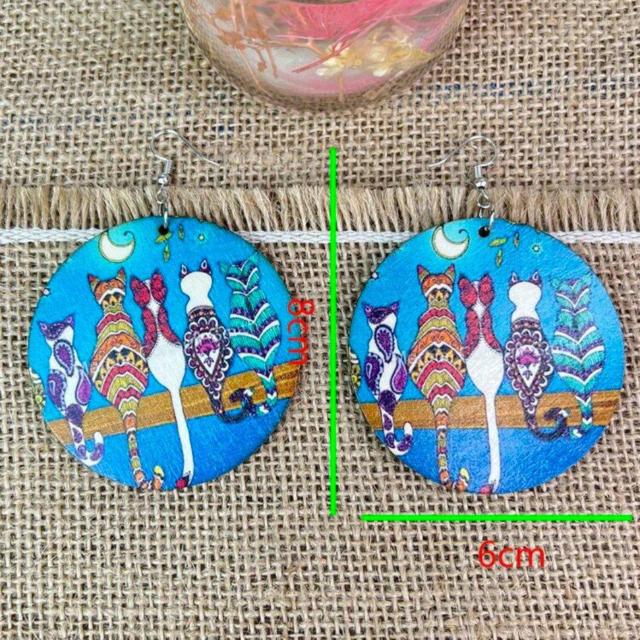 新品★エスニックな猫のウッドピアス < 女性アクセサリー/時計  新品★エスニックな猫のウッドピアス < 女性アクセサリー/時計の