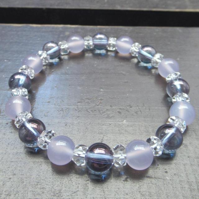 コスモオーラxパープルカルセドニーブレスレット 天然石 パワーストーン < 女性アクセサリー/時計 コスモオーラxパープルカルセドニーブレスレット 天然石 パワーストーン < 女性アクセサリー/時計の