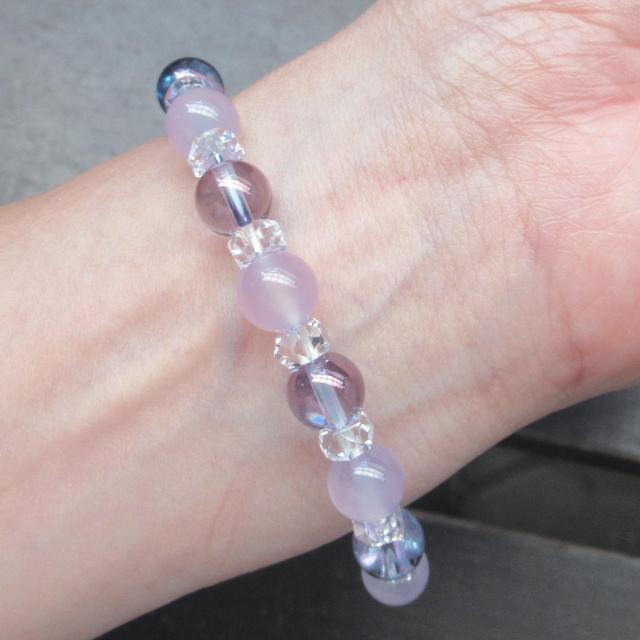 コスモオーラxパープルカルセドニーブレスレット 天然石 パワーストーン < 女性アクセサリー/時計 コスモオーラxパープルカルセドニーブレスレット 天然石 パワーストーン < 女性アクセサリー/時計の