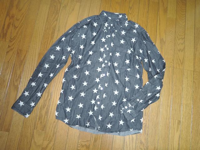 SOPHNET. ソフネット ☆星 ドット柄 デニムシャツ S 長袖 STAR DENIM B.D SHIRT スター 25000 < ブランド  SOPHNET. ソフネット ☆星 ドット柄 デニムシャツ S 長袖 STAR DENIM B.D SHIRT スター 25000 < ブランドの