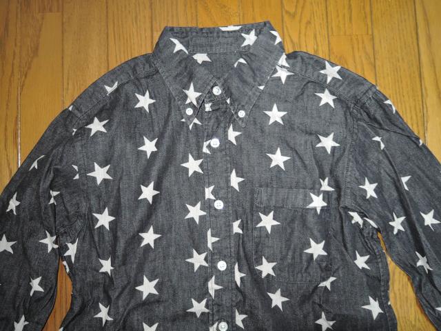 SOPHNET. ソフネット ☆星 ドット柄 デニムシャツ S 長袖 STAR DENIM B.D SHIRT スター 25000 < ブランド  SOPHNET. ソフネット ☆星 ドット柄 デニムシャツ S 長袖 STAR DENIM B.D SHIRT スター 25000 < ブランドの